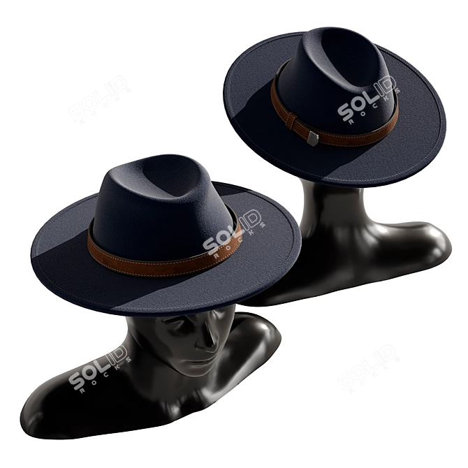 Vintage Hat Set 3D Model 3D model image 3