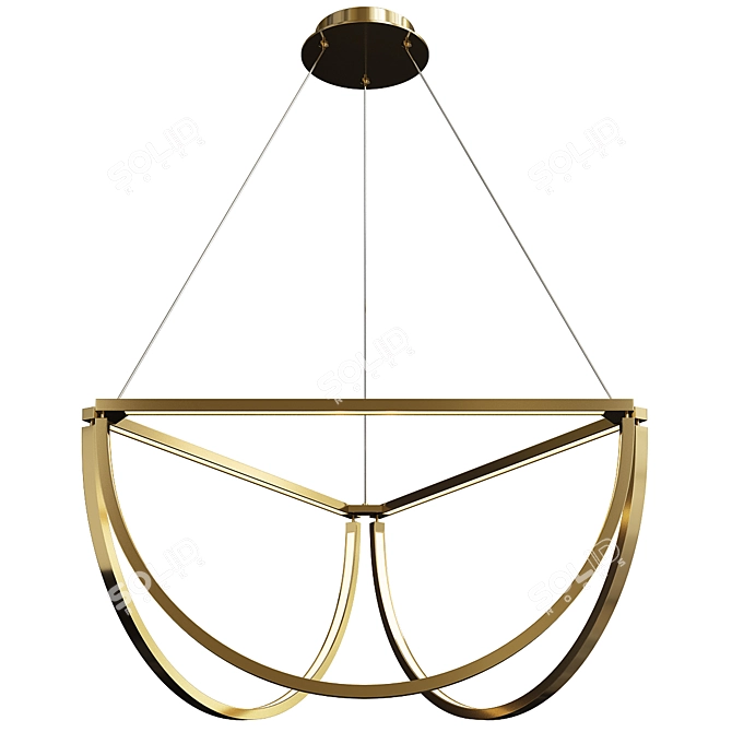 Sleek Modern Solana Light Fixture 3D model image 1