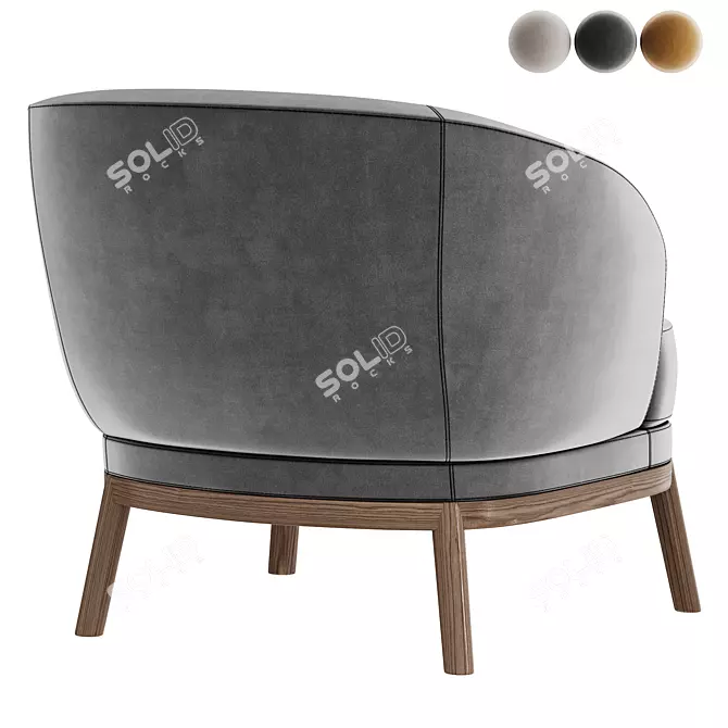 Elegant Modern Ruth Armchair Design 3D model image 2