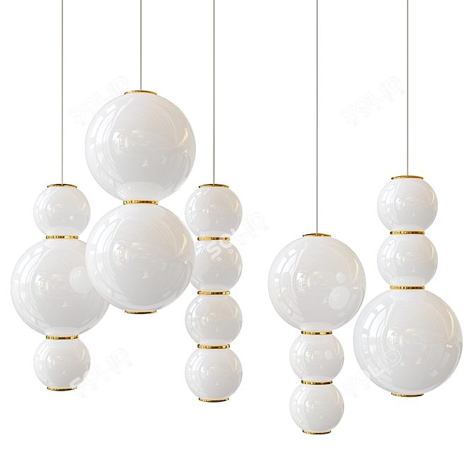 Satin Glass LED Pendant Light 3D model image 2