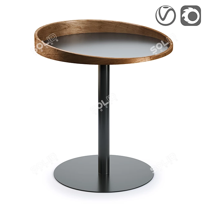 Kaori Side Table - Natural/Black 3D model image 1