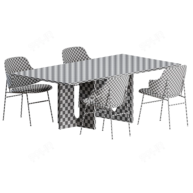 Danish Modern Penguin Dining Set 3D model image 2