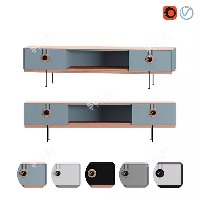 Modern TV Stand LAGO 3D model image 1