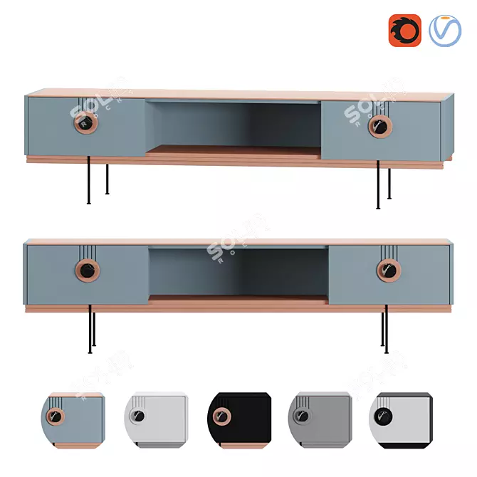 Modern TV Stand LAGO 3D model image 5