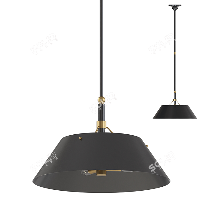 Elegant Turlington Pendant Light 3D model image 1