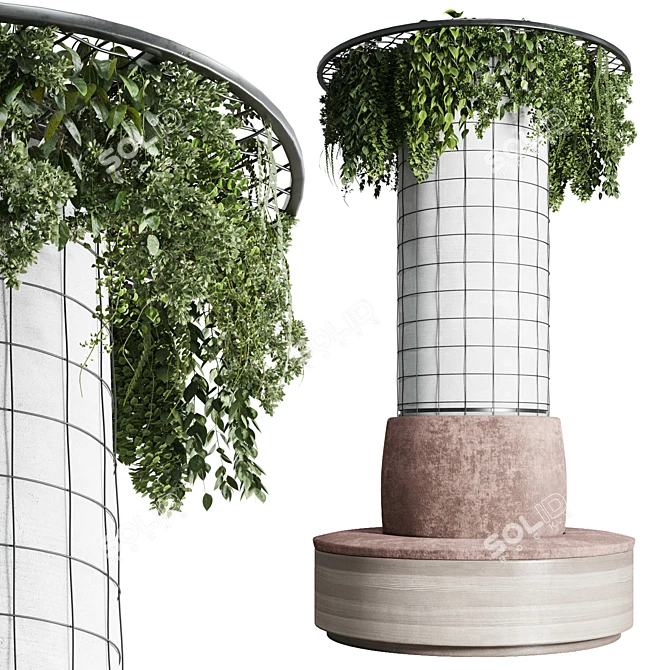 Hanging Plant Column Seat 3D model image 1