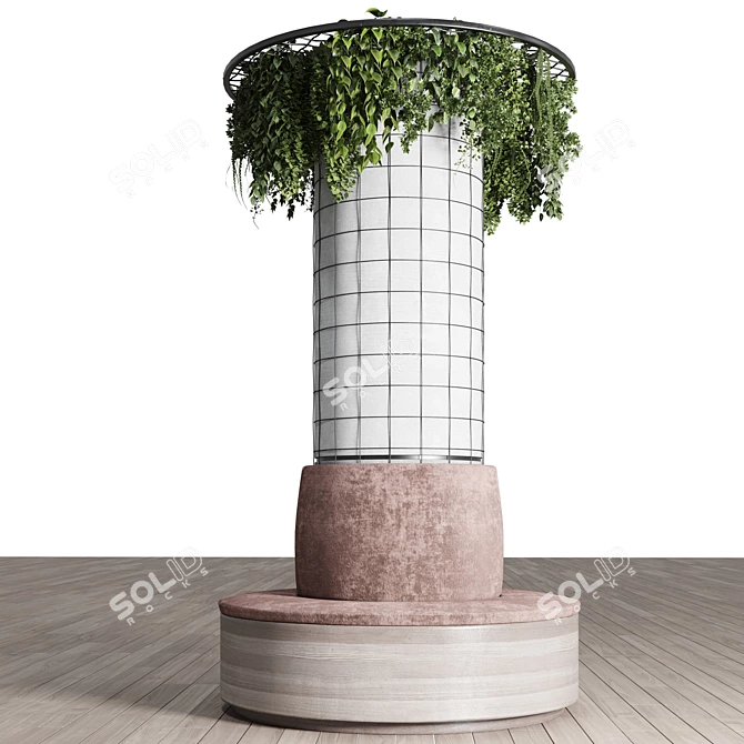 Hanging Plant Column Seat 3D model image 2