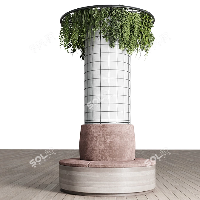 Hanging Plant Column Seat 3D model image 3