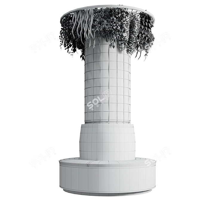 Hanging Plant Column Seat 3D model image 5