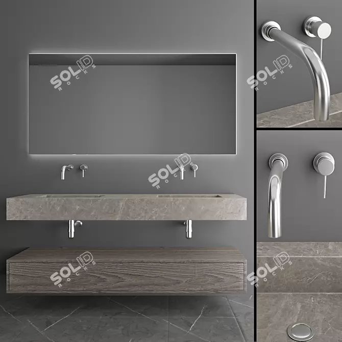 Modern Bathroom Furniture Set 68 3D model image 1