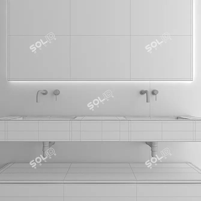 Modern Bathroom Furniture Set 68 3D model image 4