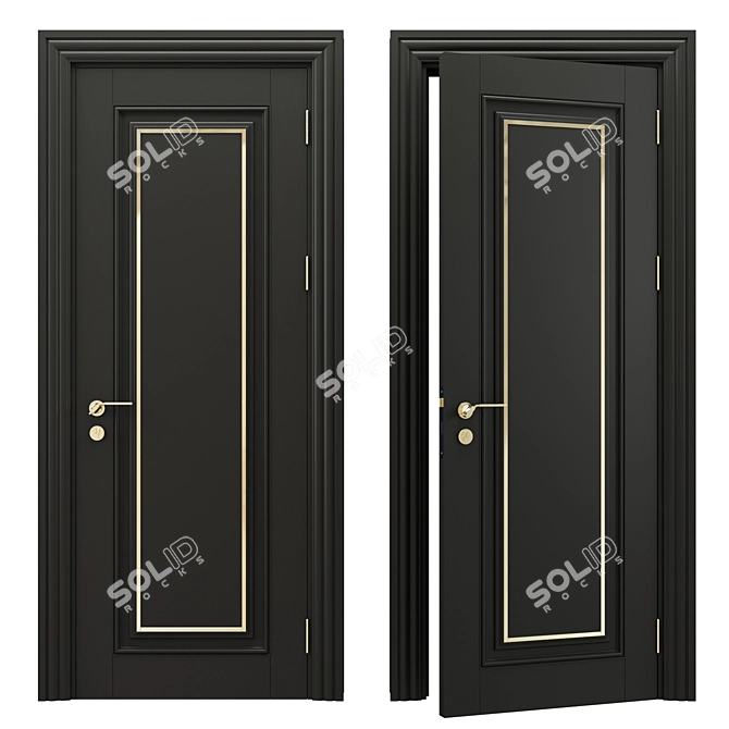 Terra Brown Door 3D model image 4