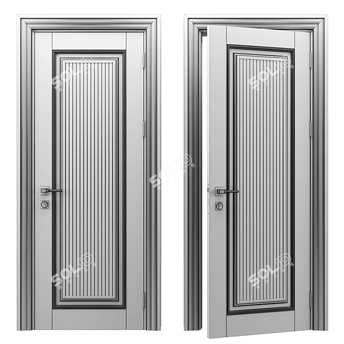 Bella Grey Door: Elegant and Modern 3D model image 5