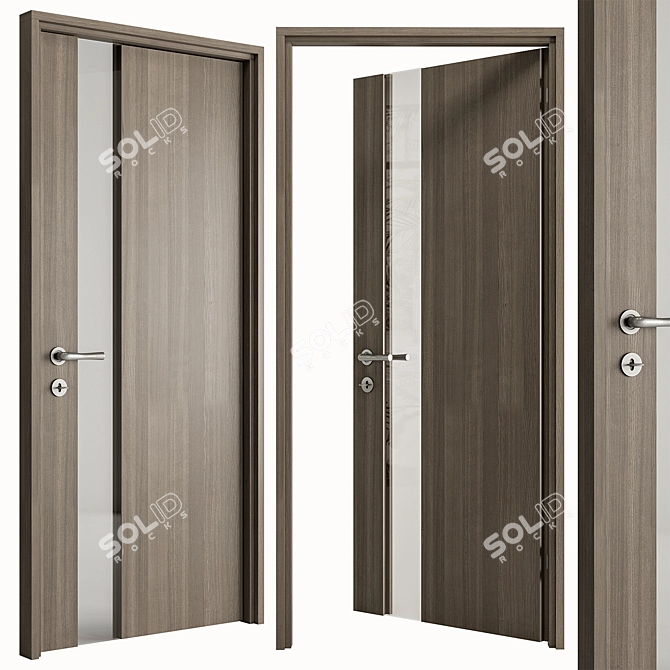 Rustic Style Wooden Doors Set 3D model image 3