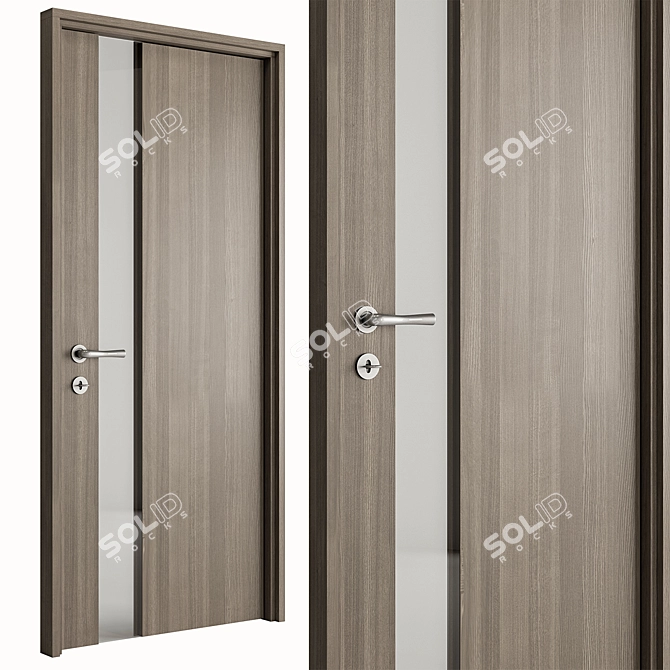 Rustic Style Wooden Doors Set 3D model image 4