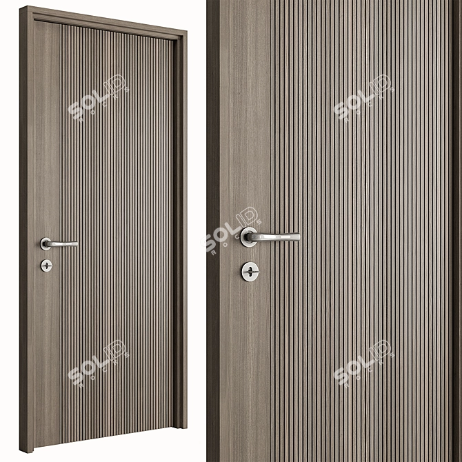 Rustic Style Wooden Doors Set 3D model image 6