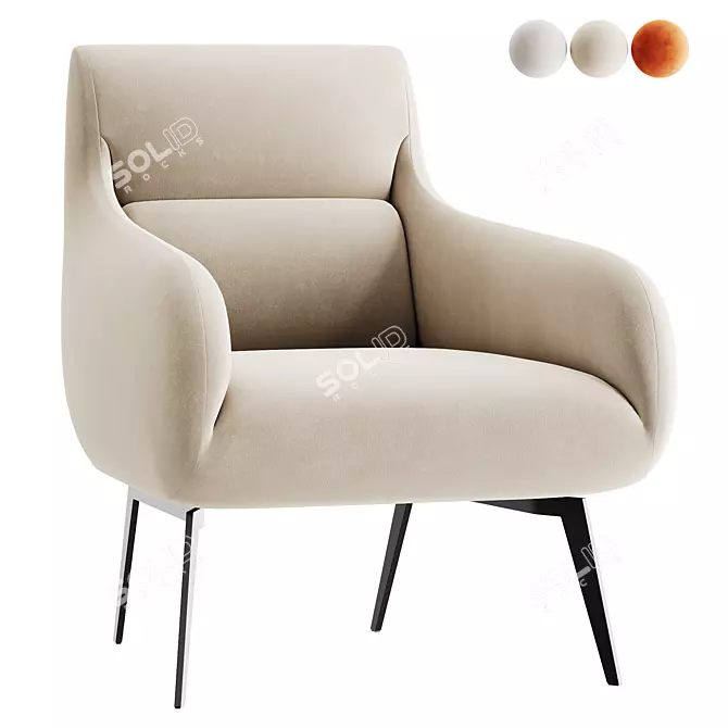 Elegant Dia Nicoline Armchair 3D model image 2