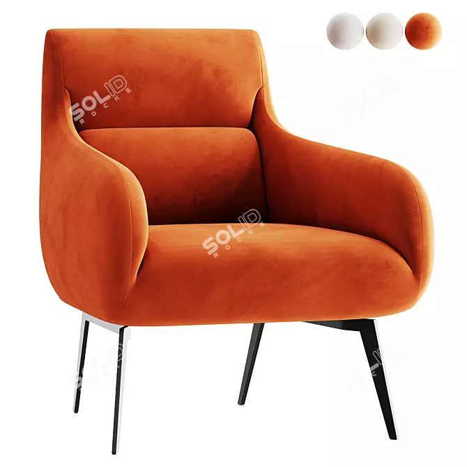 Elegant Dia Nicoline Armchair 3D model image 3