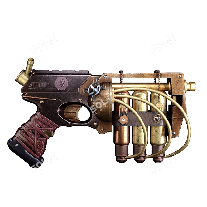 Realistic Steampunk Gun Model 3D model image 1