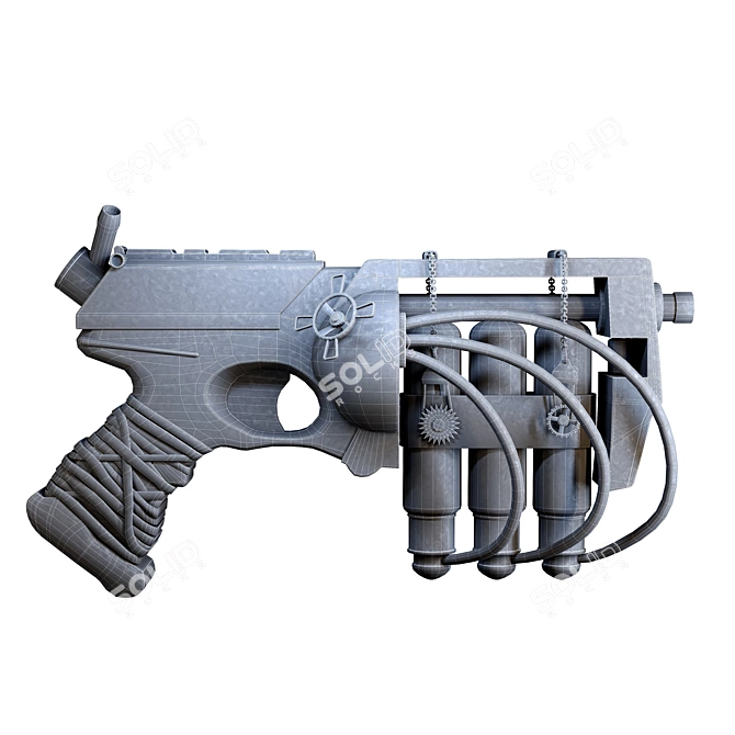 Realistic Steampunk Gun Model 3D model image 5