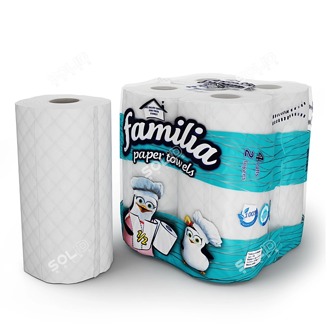 Paper Towel Roll - PVC Pack 3D model image 1