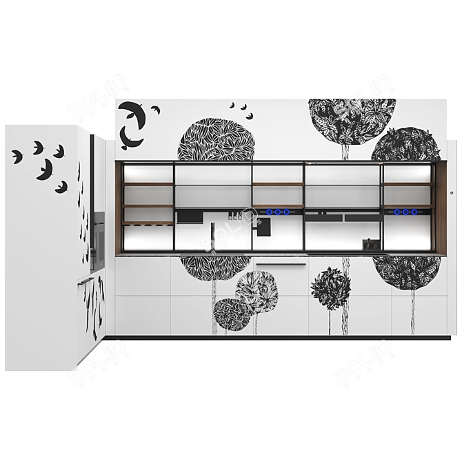 Italian Luxury Kitchen Valcucine Symphony 3D model image 2