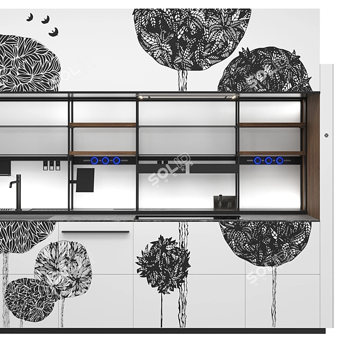 Italian Luxury Kitchen Valcucine Symphony 3D model image 5