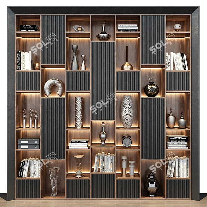 Customized Wardrobe Composition with Decor 3D model image 1