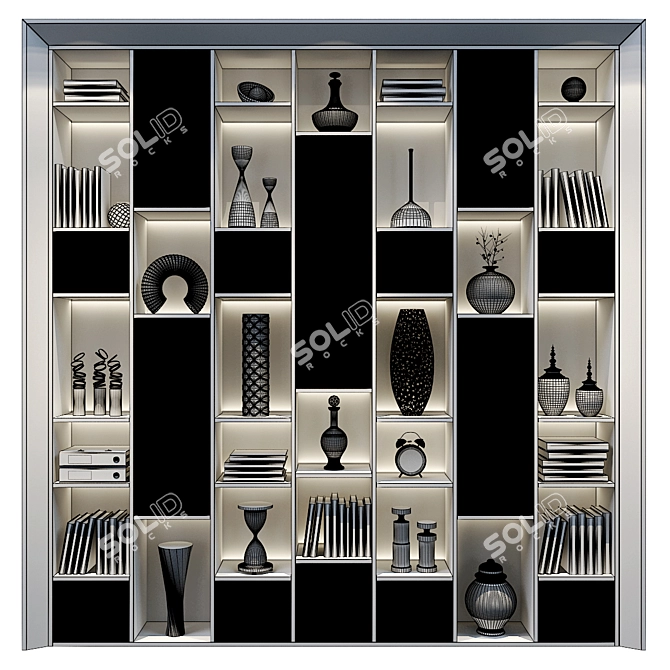 Customized Wardrobe Composition with Decor 3D model image 2