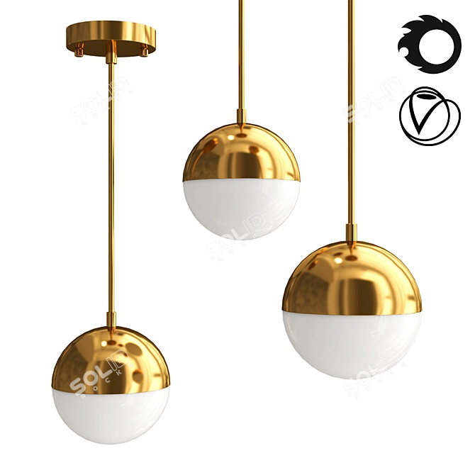 Modern Design Ball 1 Lamp 3D model image 1