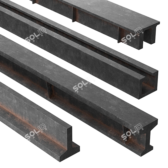 Metal Beams: Various Sectioned Metallic EntityType 3D model image 1