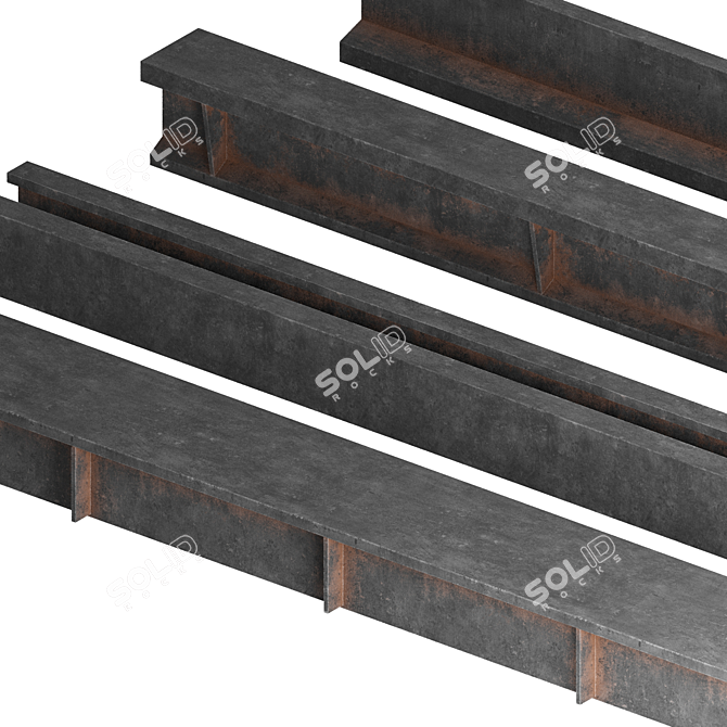 Metal Beams: Various Sectioned Metallic EntityType 3D model image 2