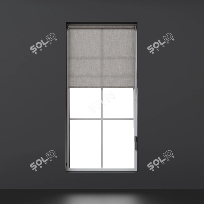 Roller Blinds Set with Variants 3D model image 3