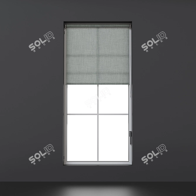 Roller Blinds Set with Variants 3D model image 4