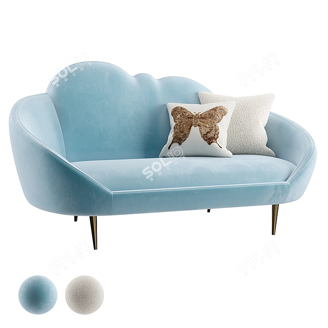 Ether Cloud Settee: Heavenly Design 3D model image 1