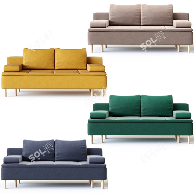 Velvet Lins Colorful Sofa Trend 3D model image 2