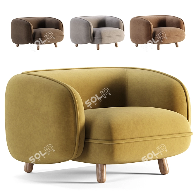 BASSET Armchair 3D Model Set 3D model image 1