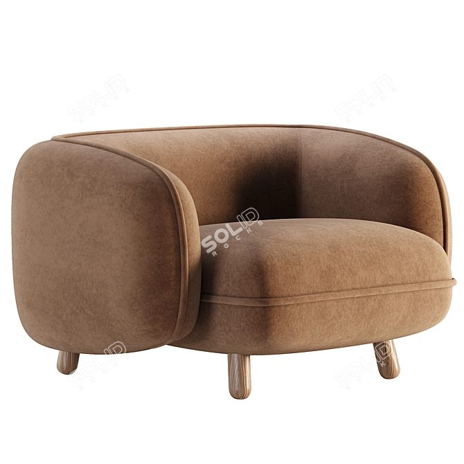 BASSET Armchair 3D Model Set 3D model image 4