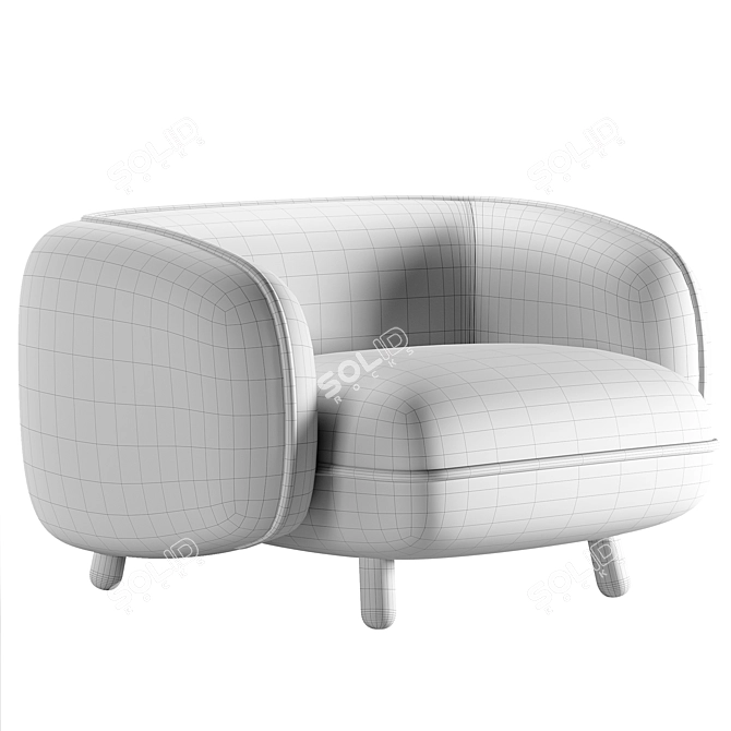 BASSET Armchair 3D Model Set 3D model image 5