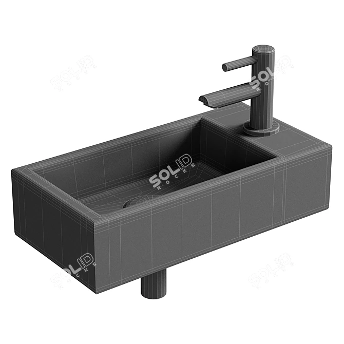 Black Matte Wiesbaden Color Wash Basin 3D model image 2