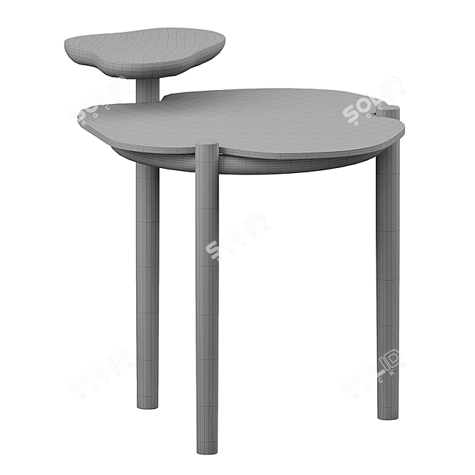 Organic Two-Tier Glass Coffee Table 3D model image 6