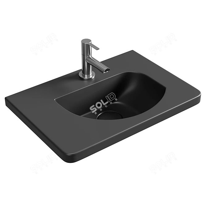 Modern Anthracite Creavit Basin 3D model image 1