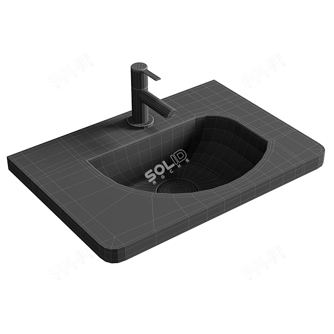 Modern Anthracite Creavit Basin 3D model image 2