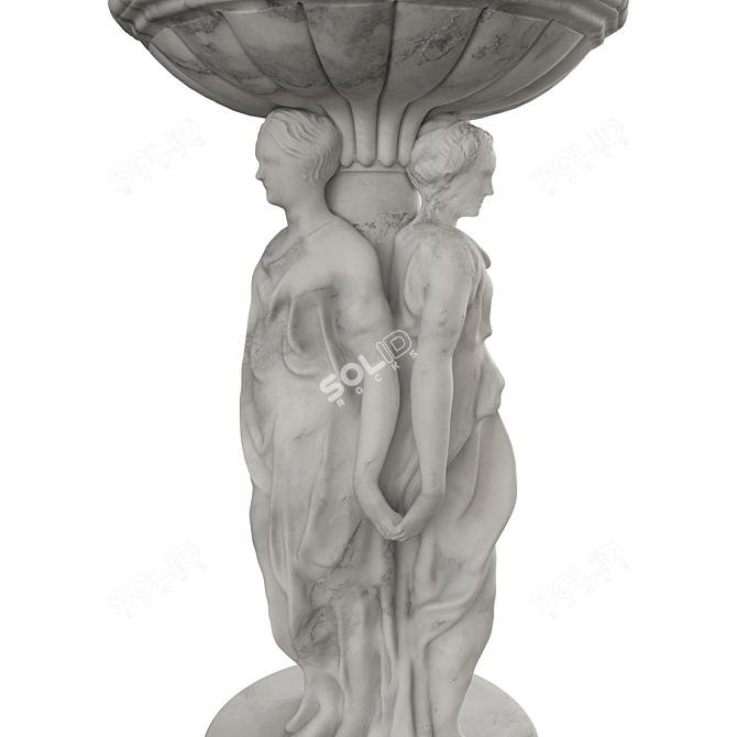 Sculptural Roman Maiden Fountain 3D model image 3