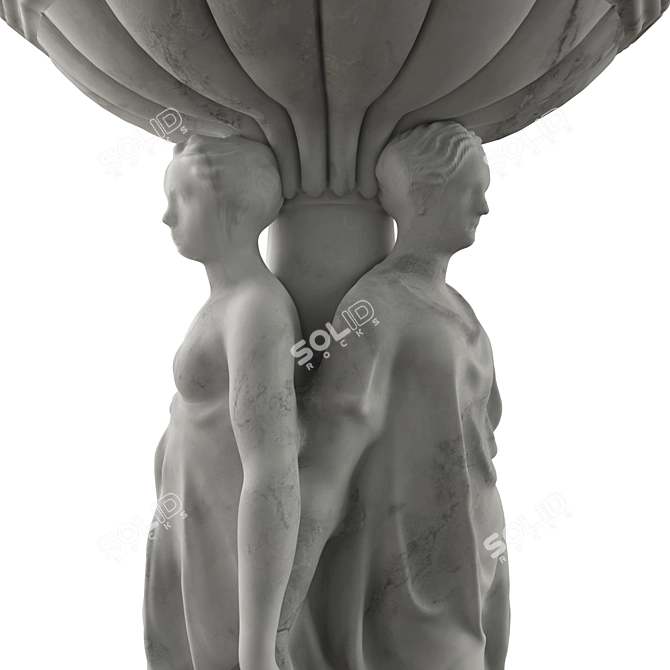 Sculptural Roman Maiden Fountain 3D model image 4