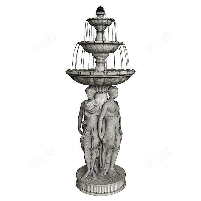 Sculptural Roman Maiden Fountain 3D model image 7