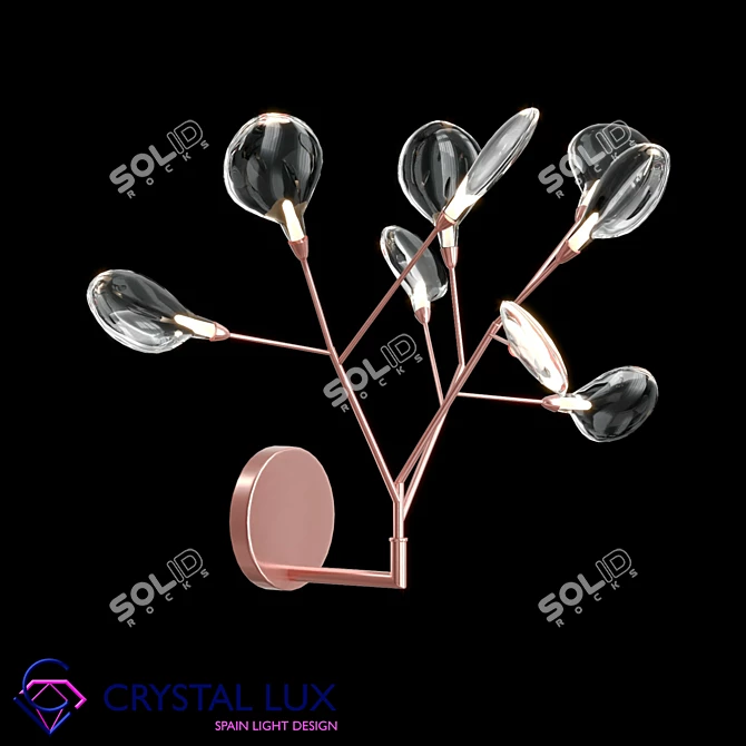 Evita AP9 Copper/Transparent Pendant Light 3D model image 1