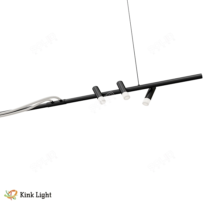 Kylie LED Hanging Pendant, Black 3D model image 2