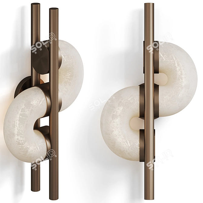 Elegant Dolly Wall Lamp 3D model image 1