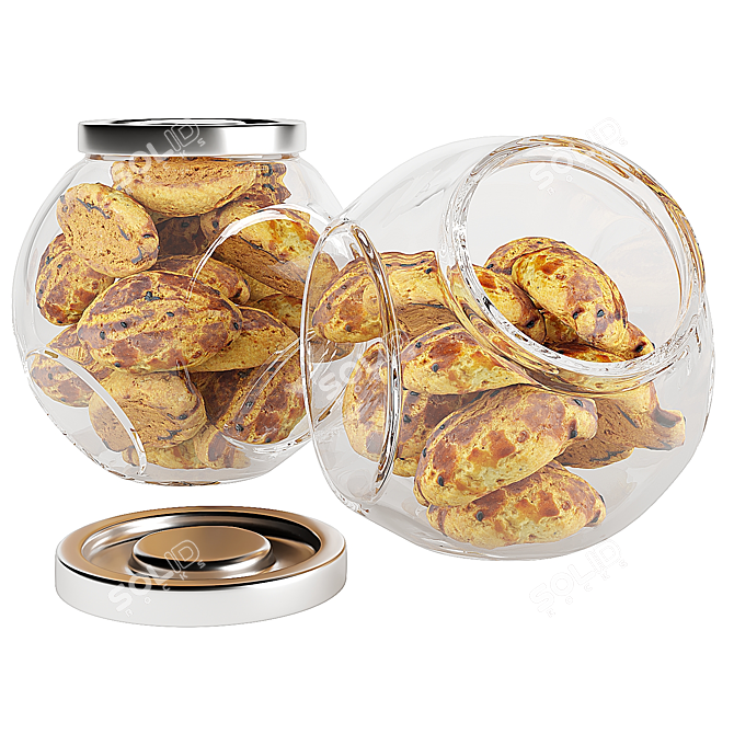 Glass Jar Cookie 3D Model 3D model image 1